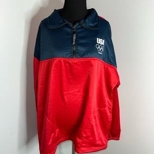 US Olympic Committee 1/4 Zip Pullover Jacket Embroidered USA London Men’s XL